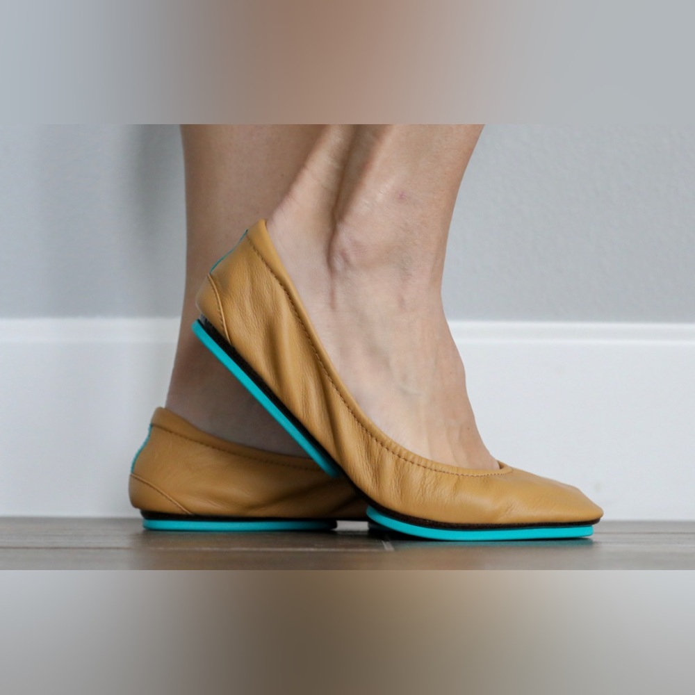 Tieks Camel Flats Size 9